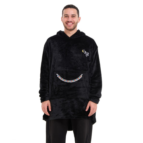 Snuggs Blanket Hoodie Black عربية فول